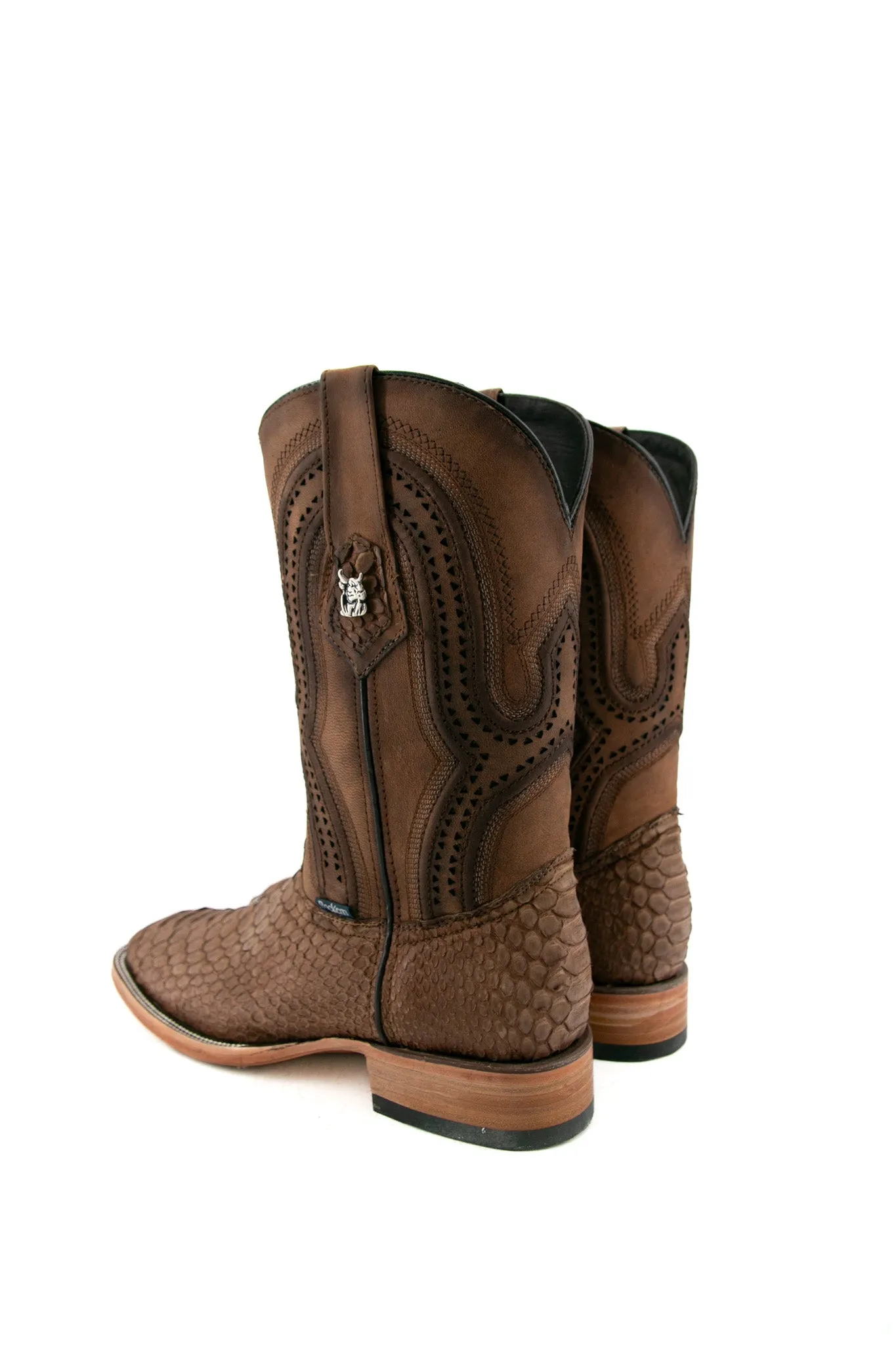 Exotic Python Matte Square Toe Cowboy Boot