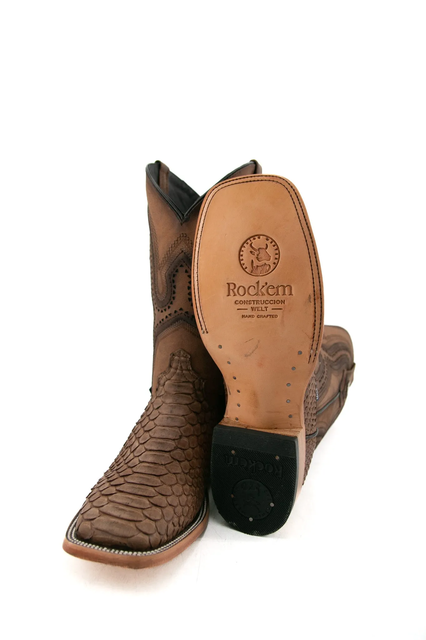 Exotic Python Matte Square Toe Cowboy Boot