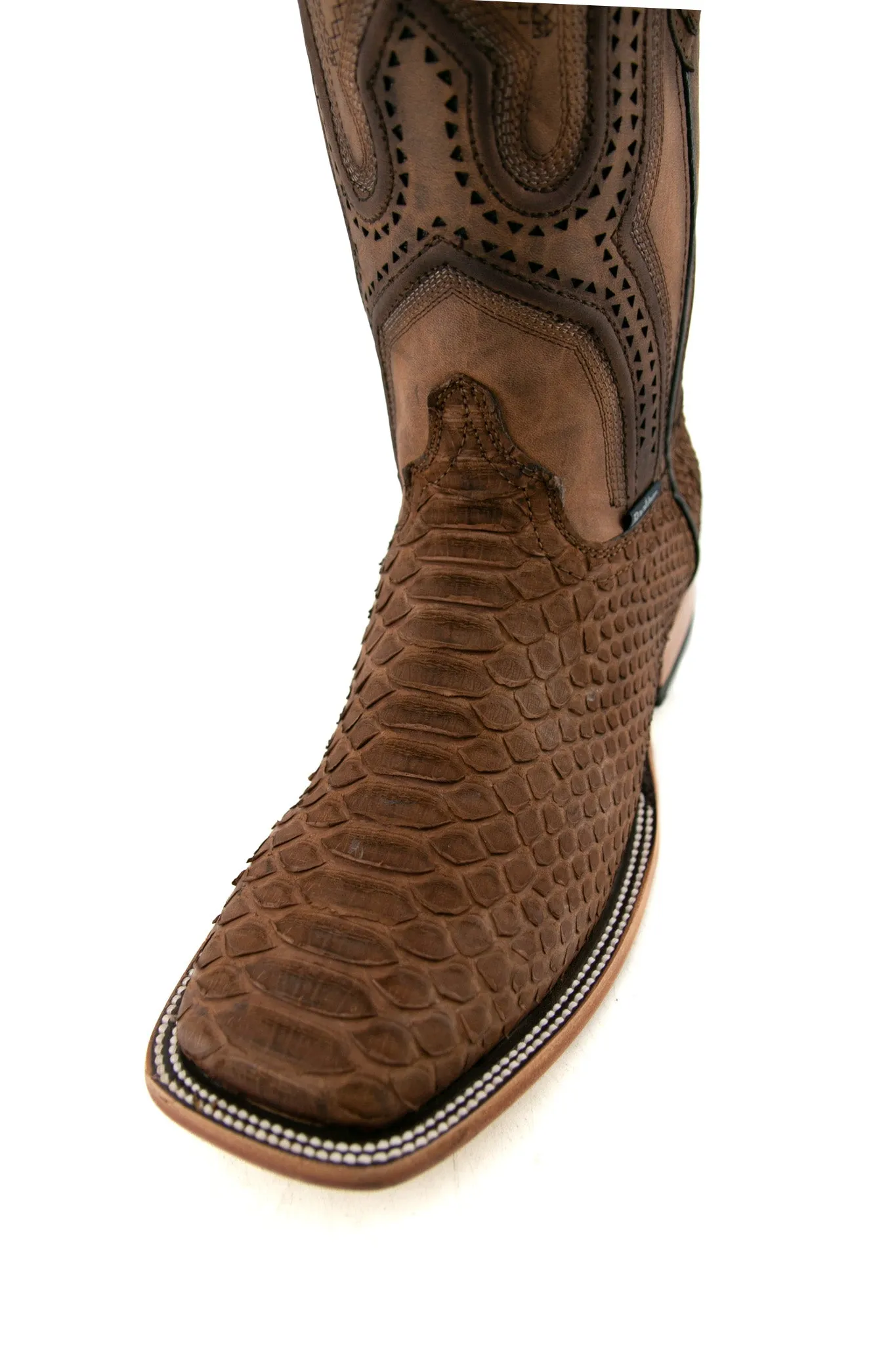 Exotic Python Matte Square Toe Cowboy Boot