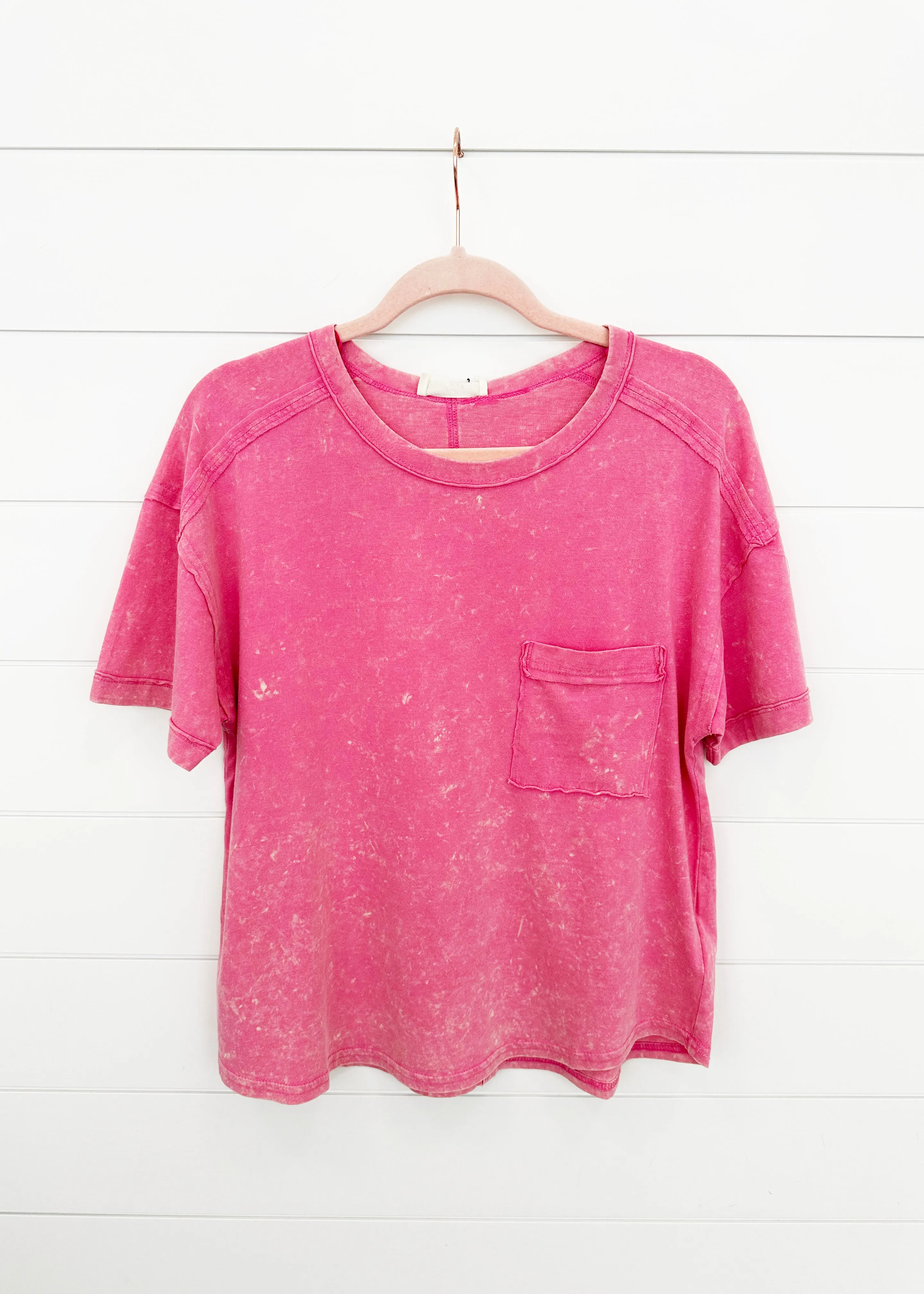 FINAL SALE - My Fave Mineral Wash Pocket Tees - 5 Colors!