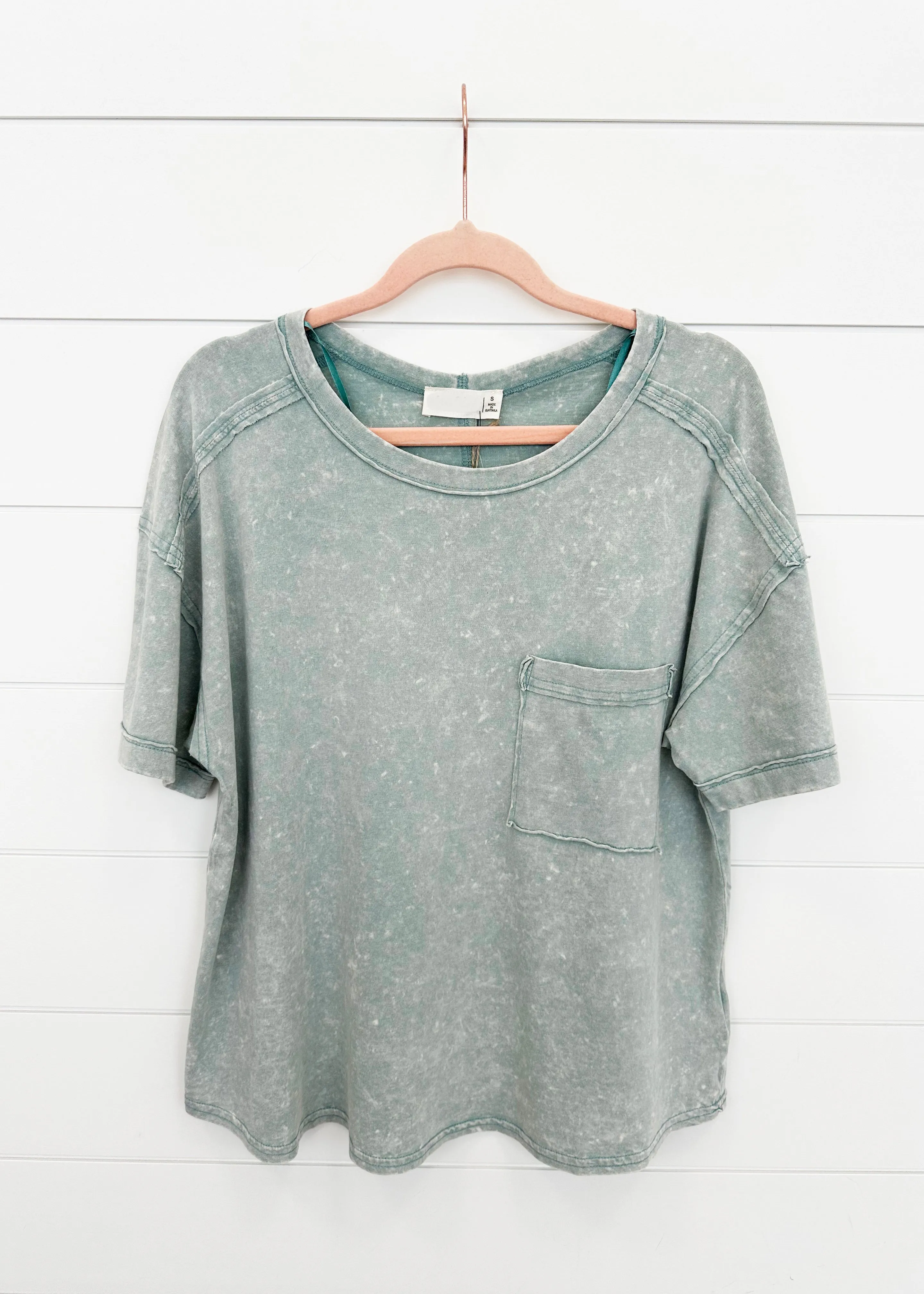 FINAL SALE - My Fave Mineral Wash Pocket Tees - 5 Colors!