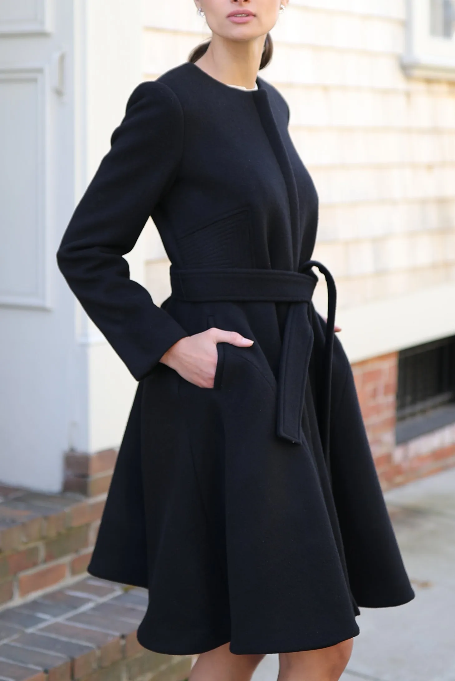 Fit & Flare Cashmere Coat