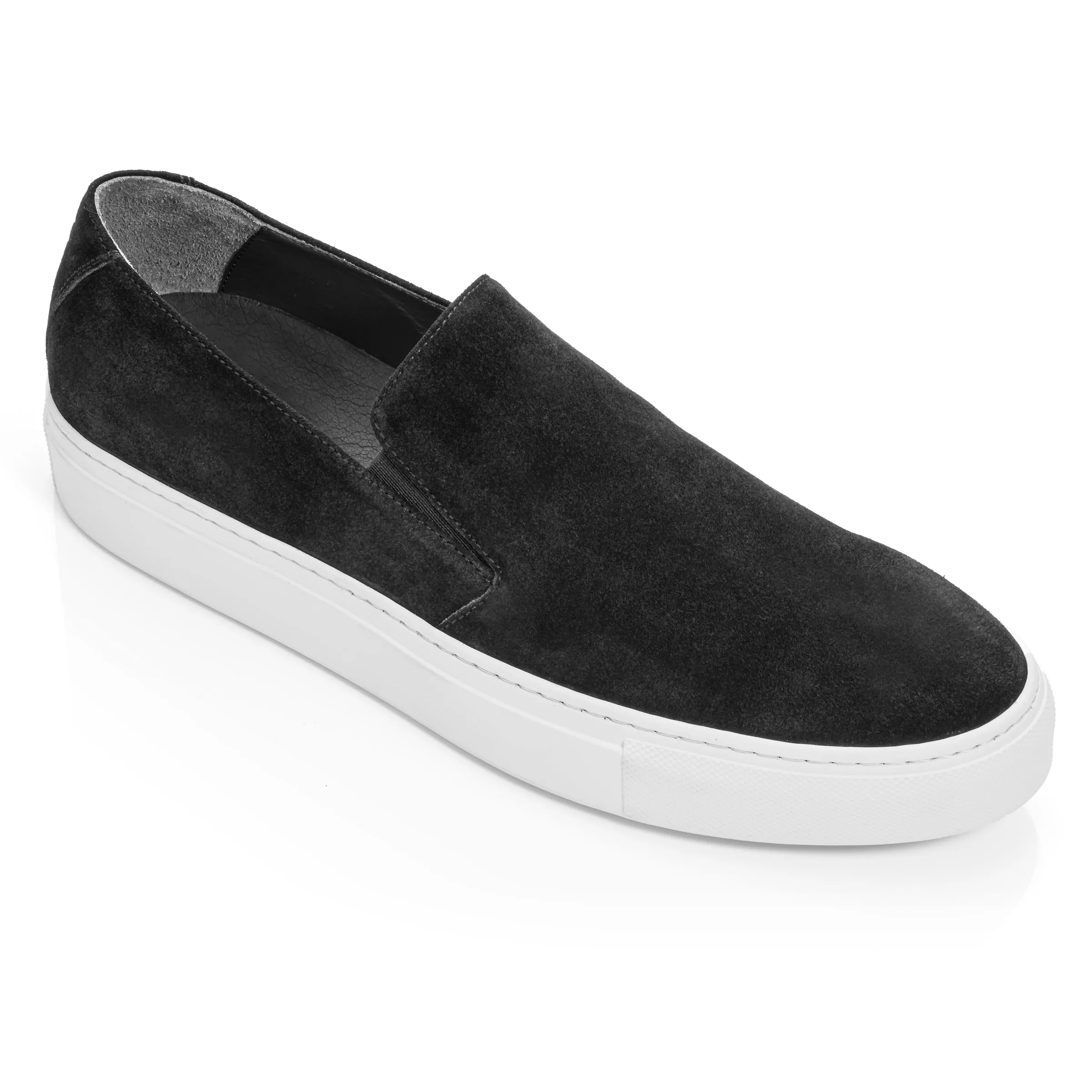 Foreman Black Suede Slip On Sneaker