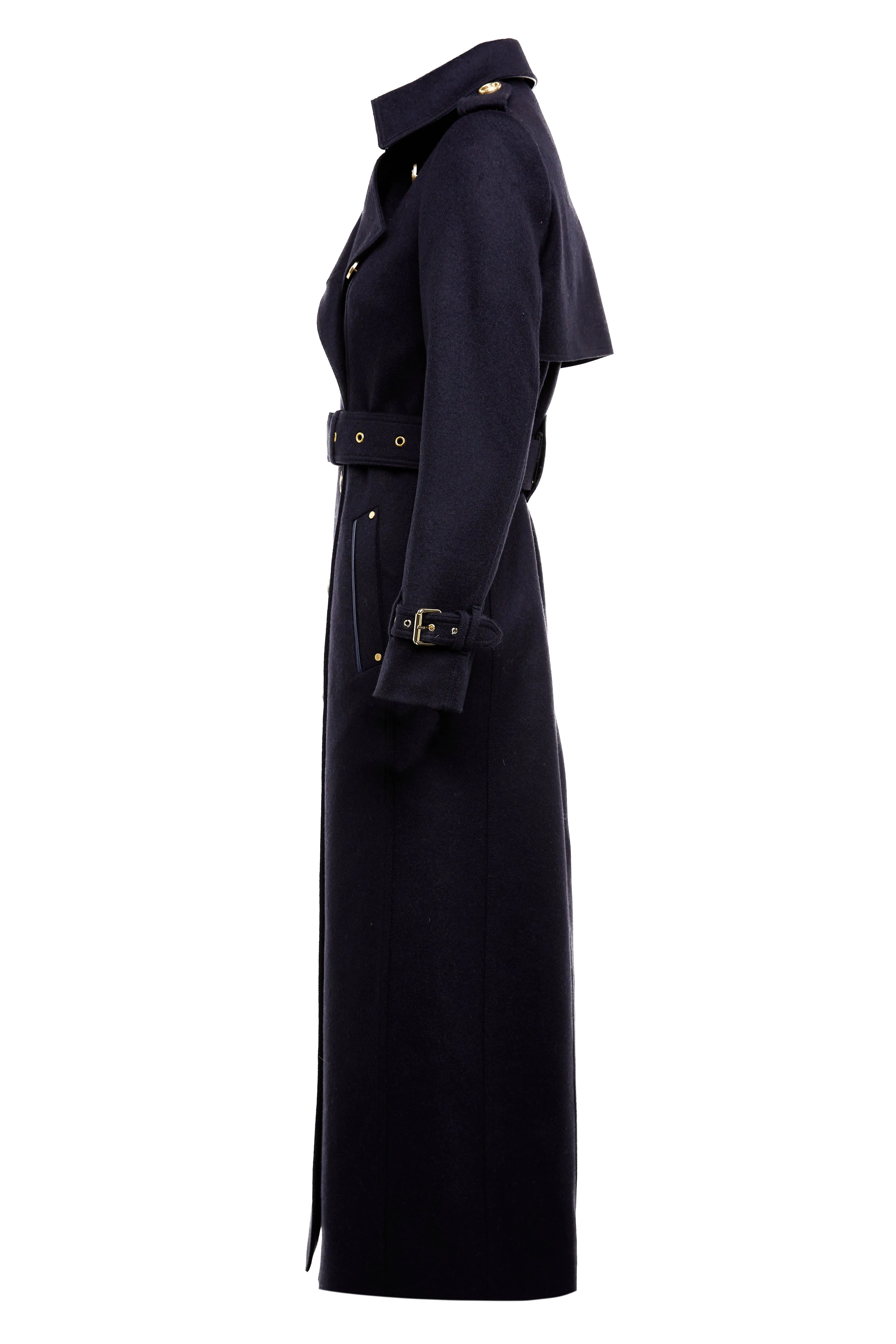 Full Length Marlborough Trench Coat (Soft Navy)