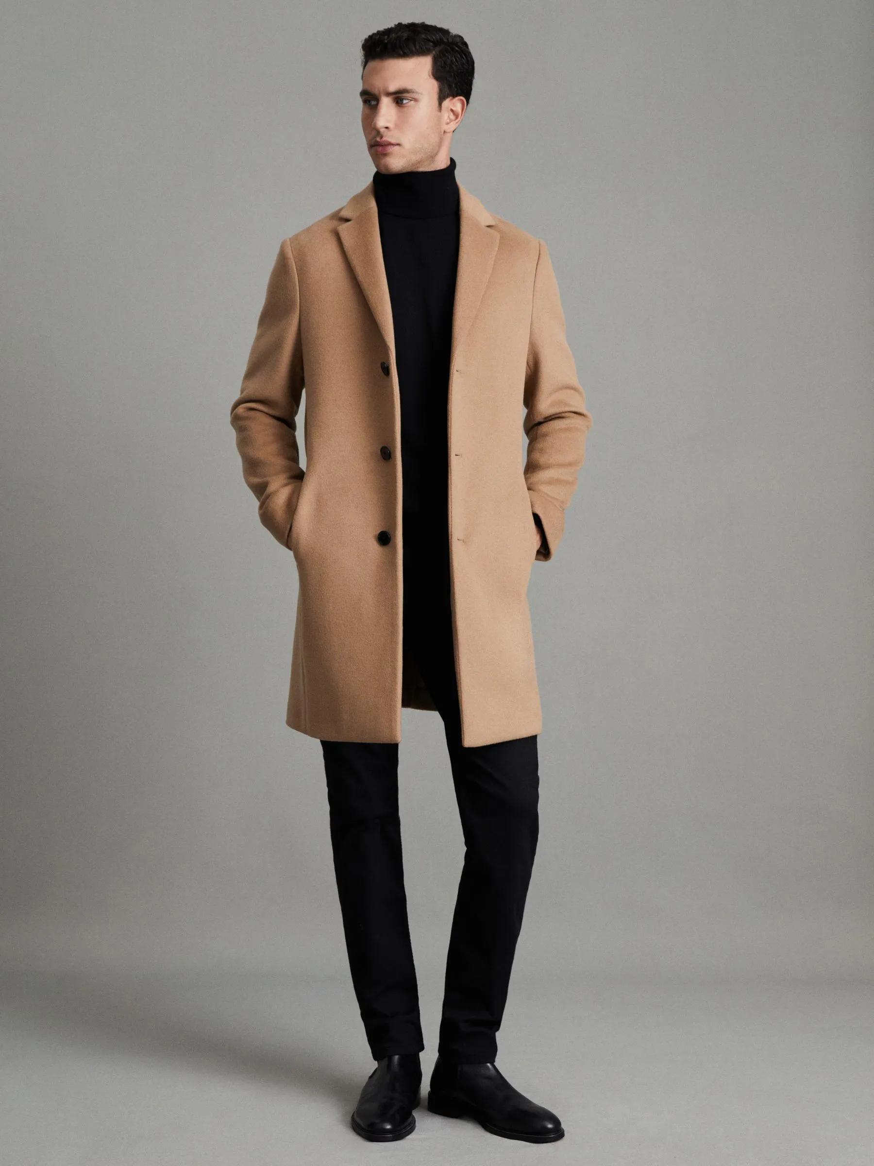 Gable Wool Blend Single Breasted Epsom Overcoat