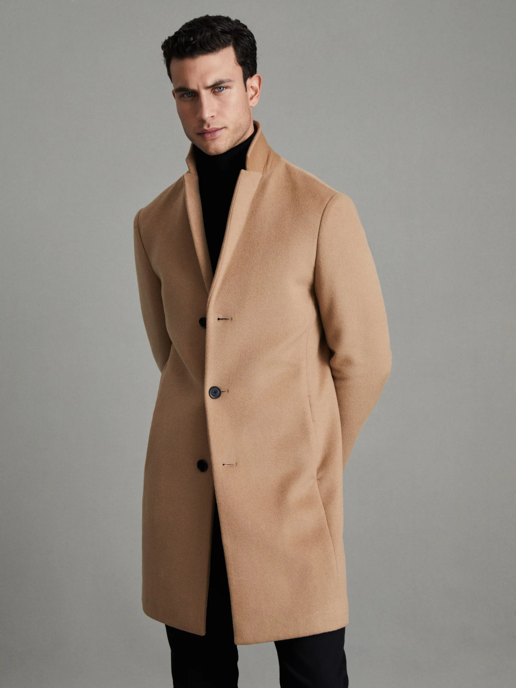 Gable Wool Blend Single Breasted Epsom Overcoat