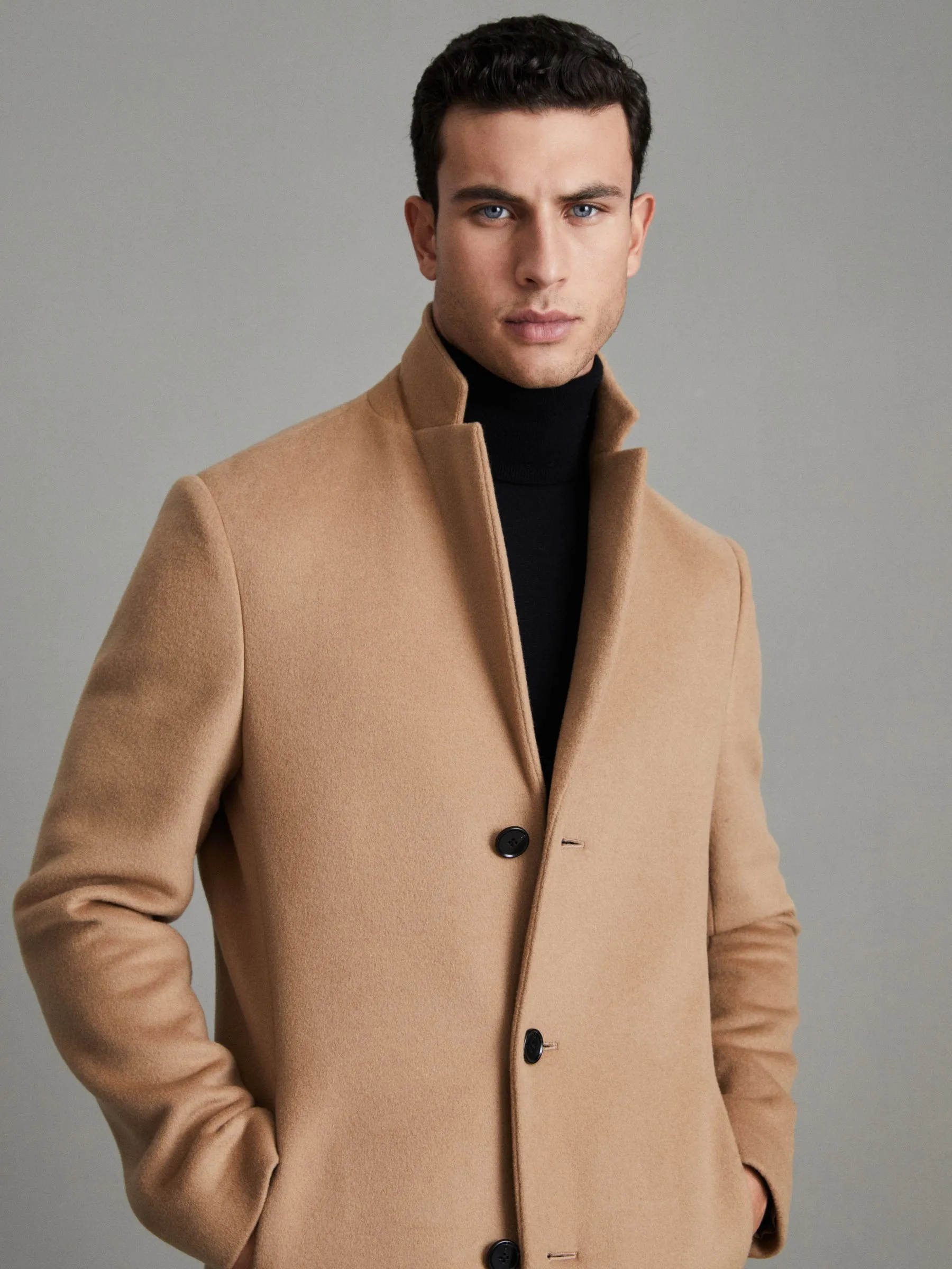 Gable Wool Blend Single Breasted Epsom Overcoat