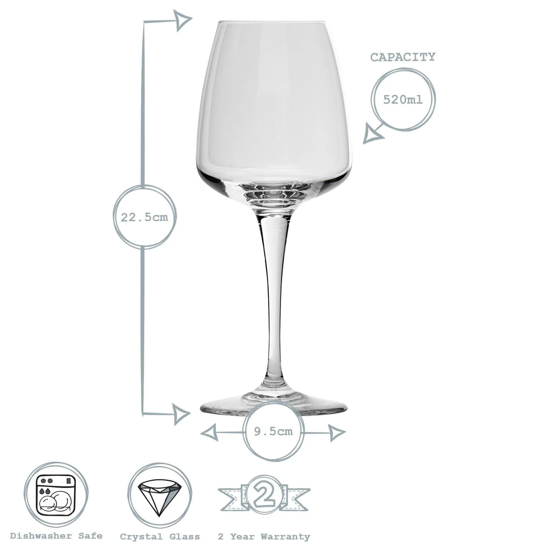 Glassware | Aurum Red Wine Glasses - 520ml - Pack of 6 | Bormioli Rocco