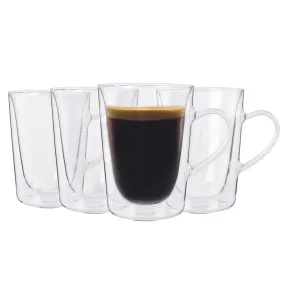 Glassware | Double Walled Coffee Glasses - 285ml - Pack of 4 | Rink Drink