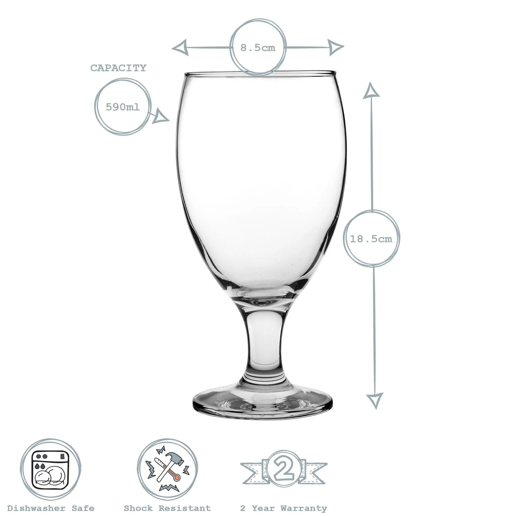 Glassware | Empire Snifter Beer Glasses - Clear - Pack of 12 | LAV