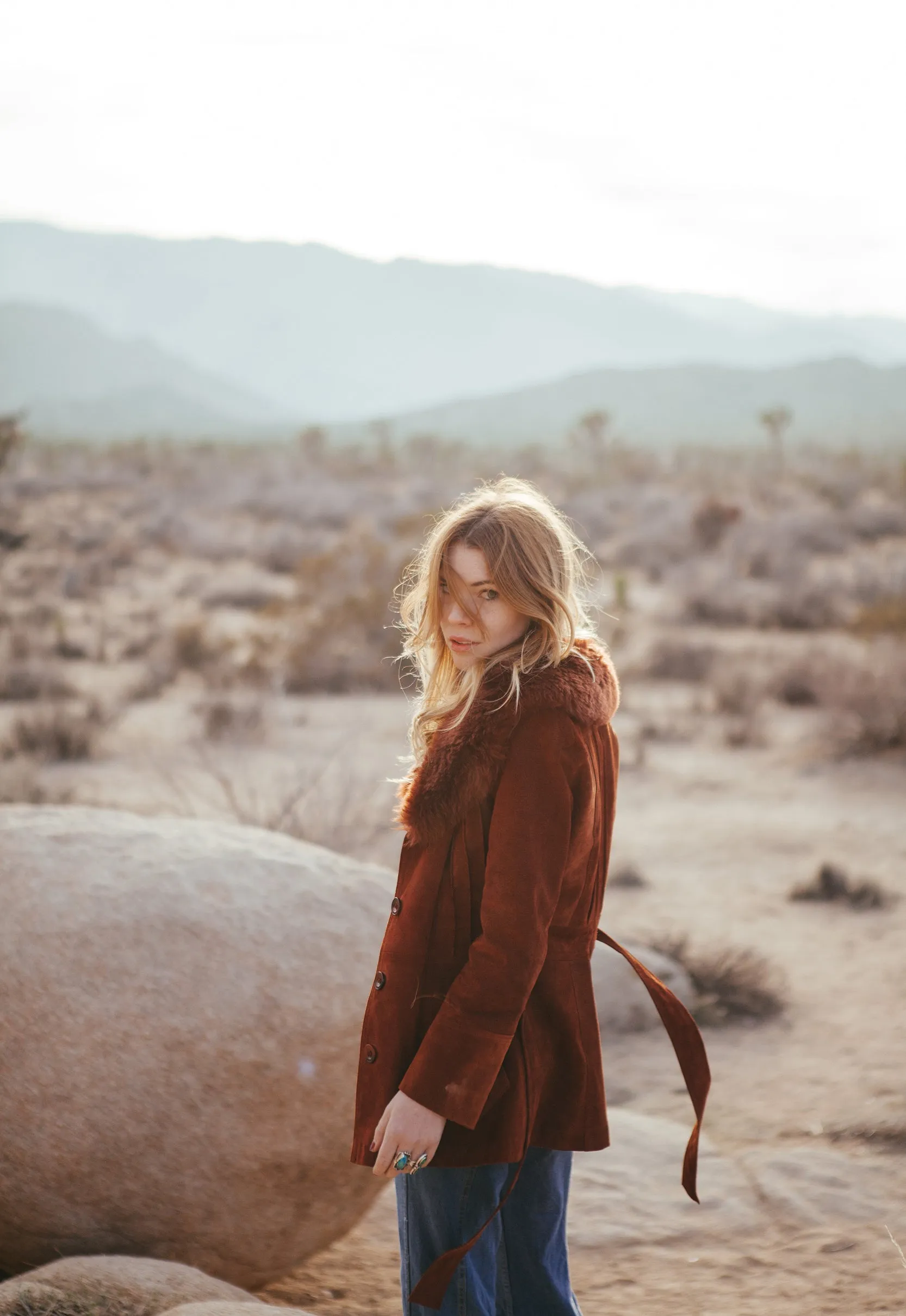 Gorgeous Maroon Vintage Suede Fur Collar Jacket