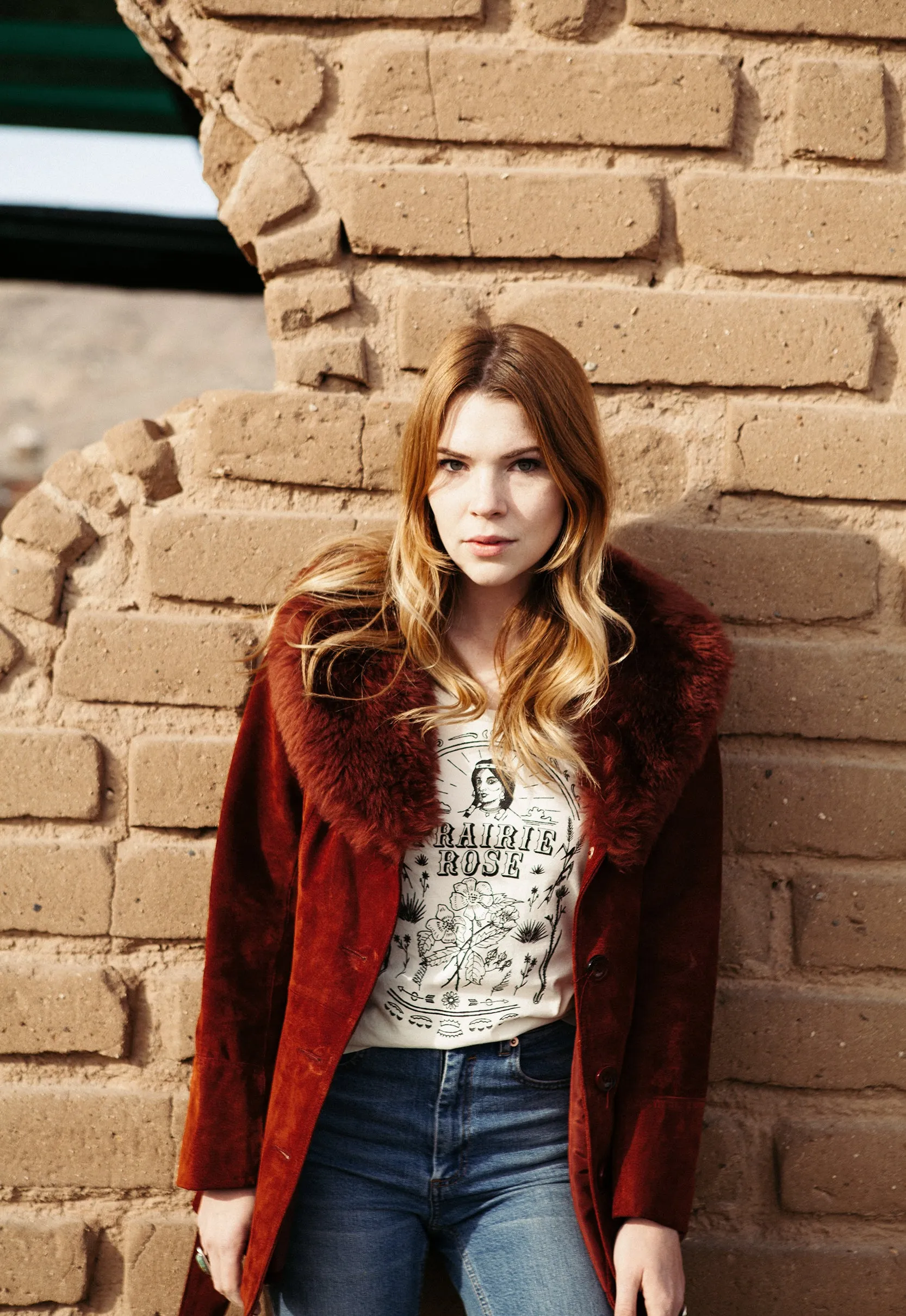 Gorgeous Maroon Vintage Suede Fur Collar Jacket