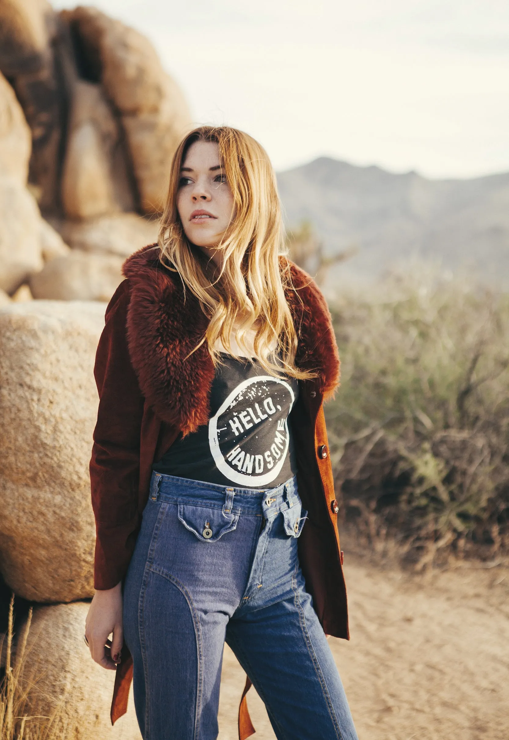 Gorgeous Maroon Vintage Suede Fur Collar Jacket