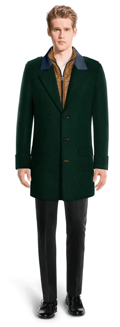 Green Overcoat with elbow Patches