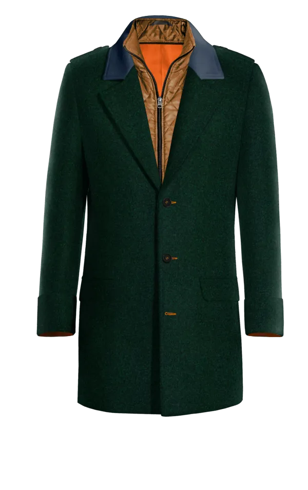 Green Overcoat with elbow Patches