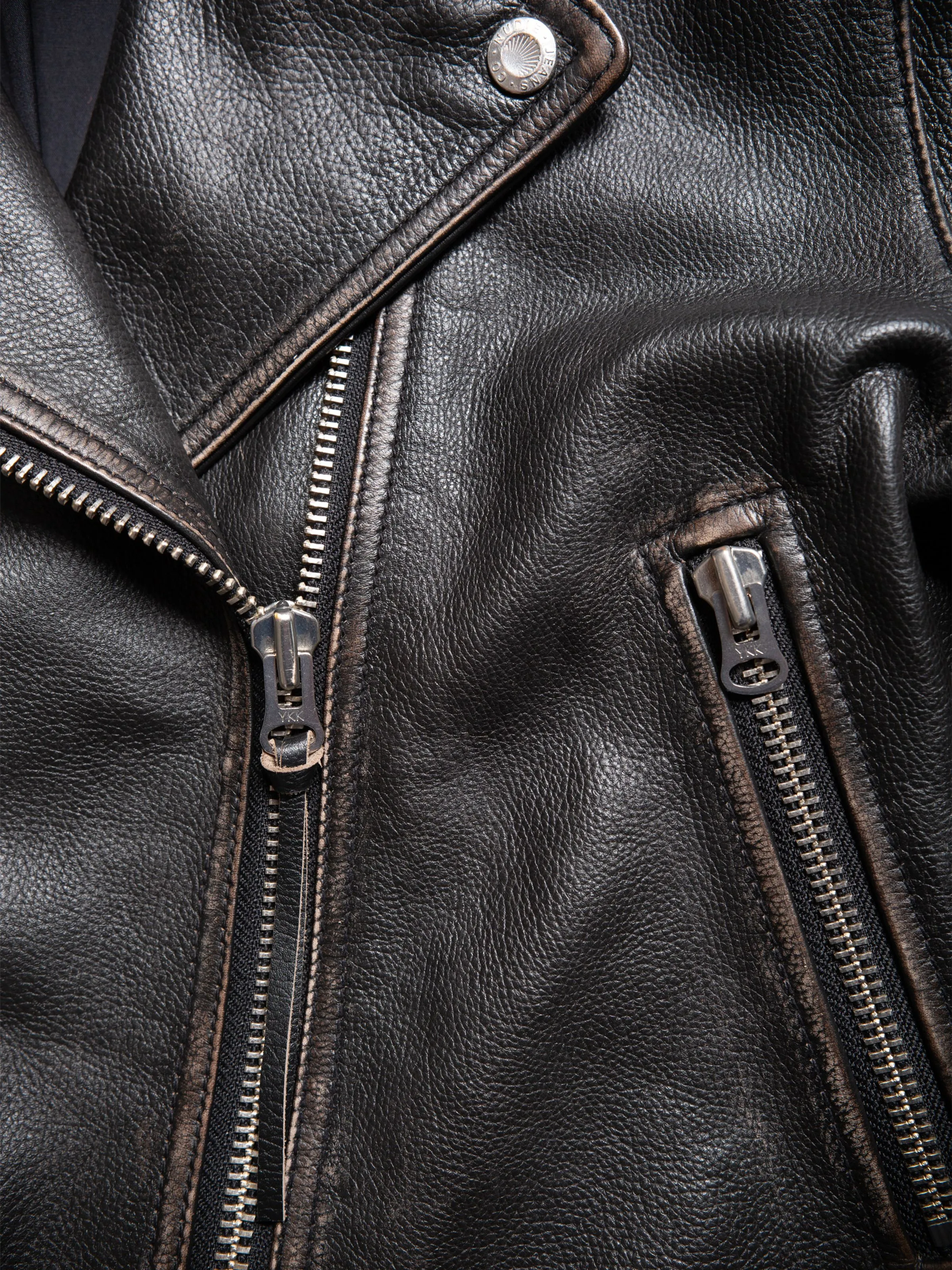 Greta Biker Leather Jacket Black