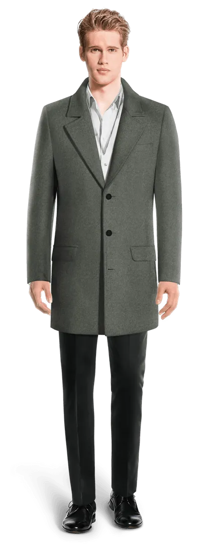 Grey Pure wool Overcoat