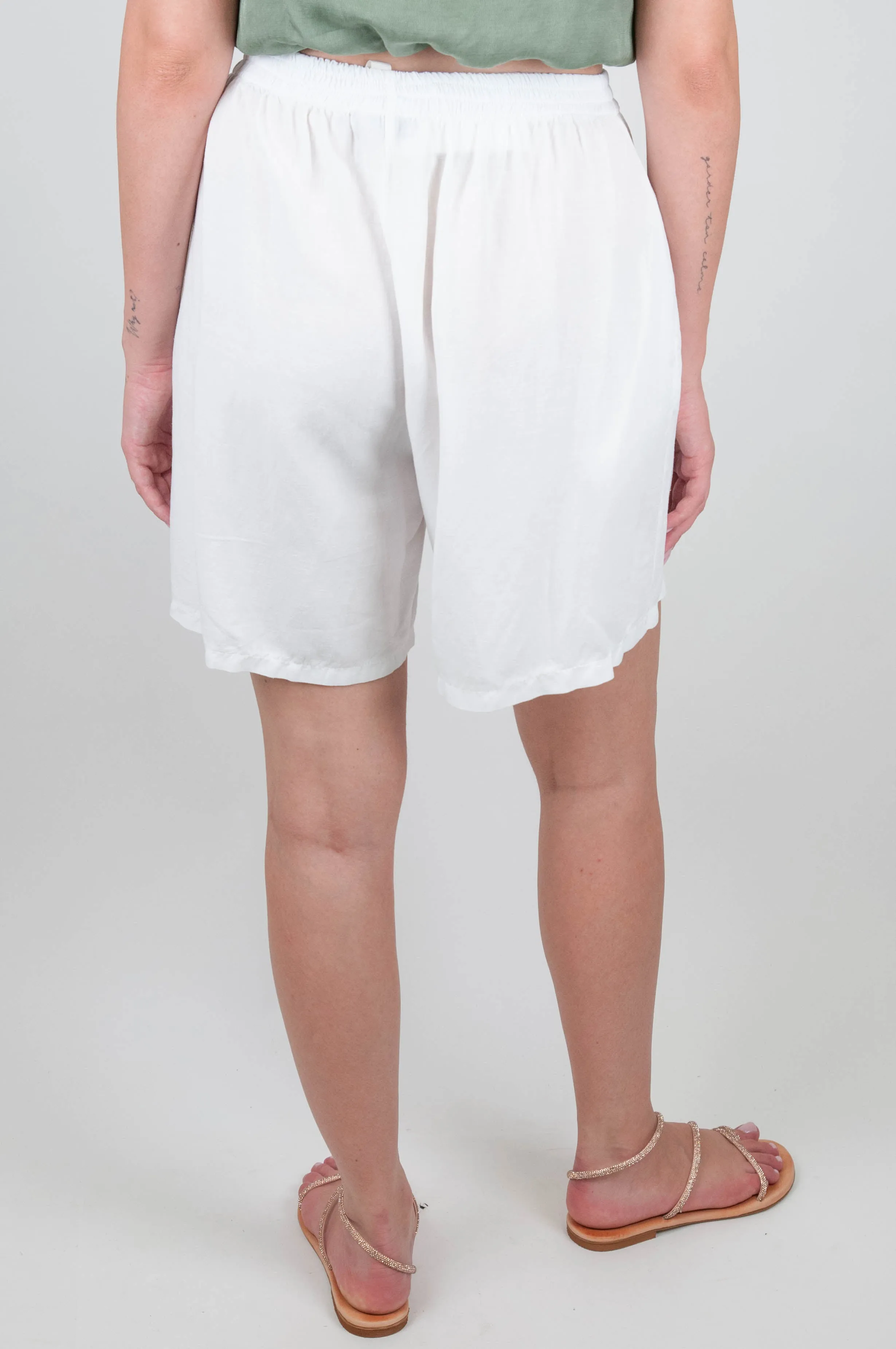 Haveone - Shorts in misto lino con elastico in vita