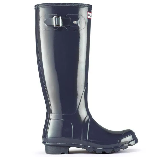 Hunter Wellies Womens Original Tall Gloss Navy