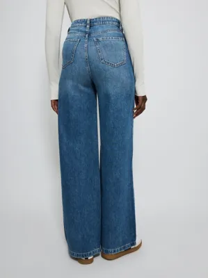 Indigo Wide Leg Jeans | Women | George at ASDA