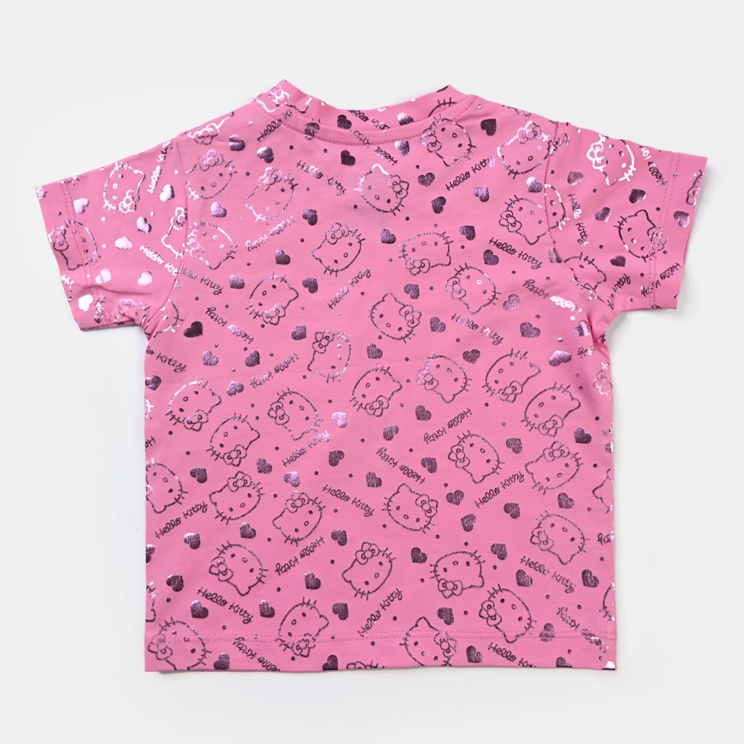 Infant Girls Cotton Jersey T-Shirt Kitty-Candy Pink