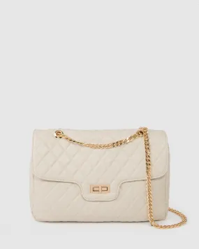 Ivory Gina Quilt Large Crossbody Bag