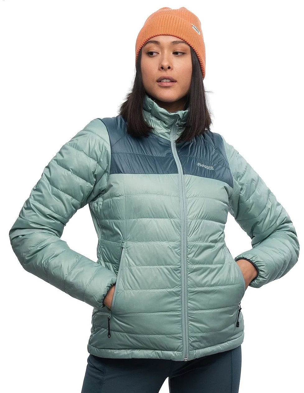 jacket Bergans Røros Light Insulated - Misty Forest/Orion Blue - women´s