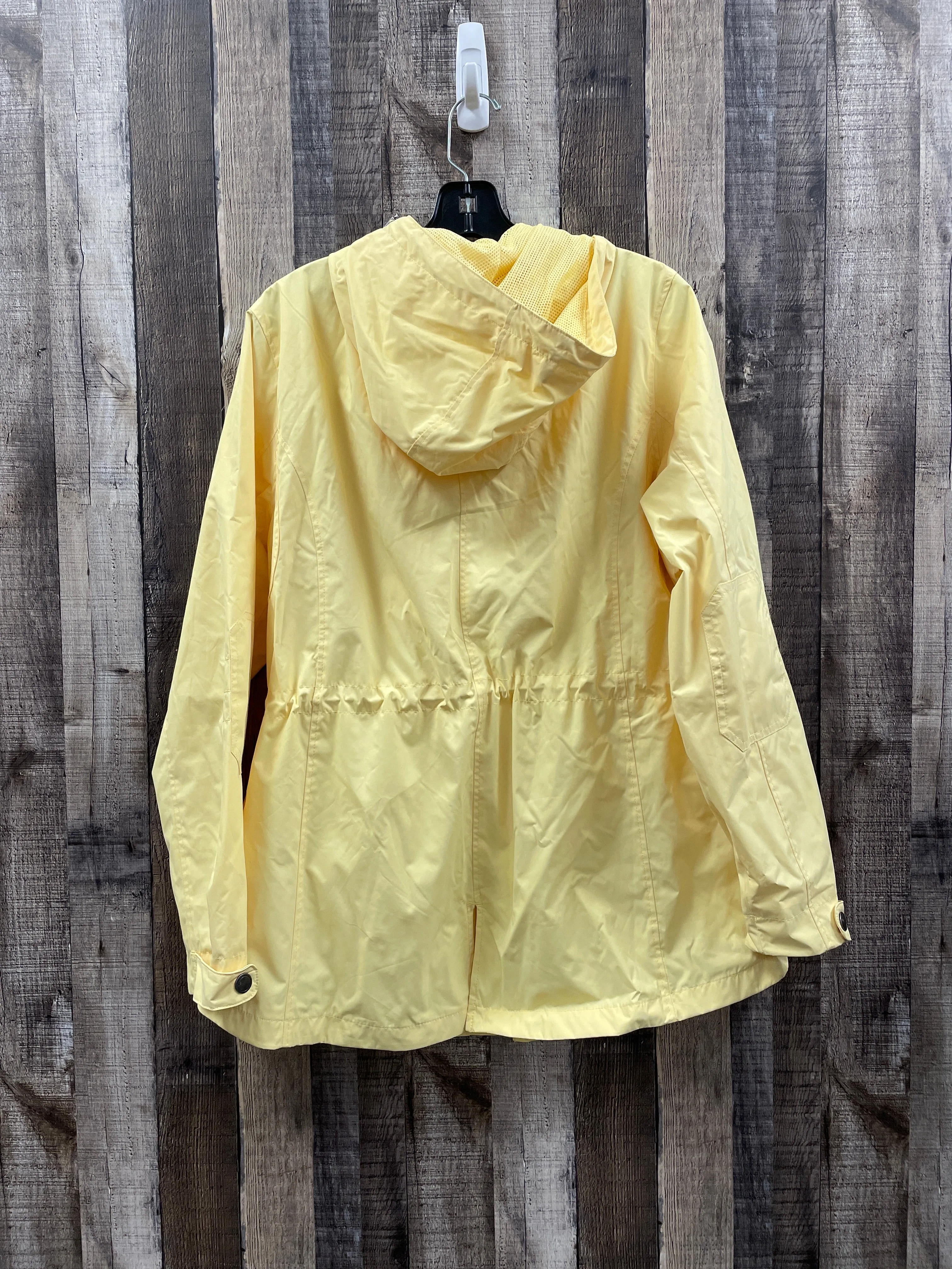 Jacket Windbreaker By Natural Reflections In Yellow, Size: L