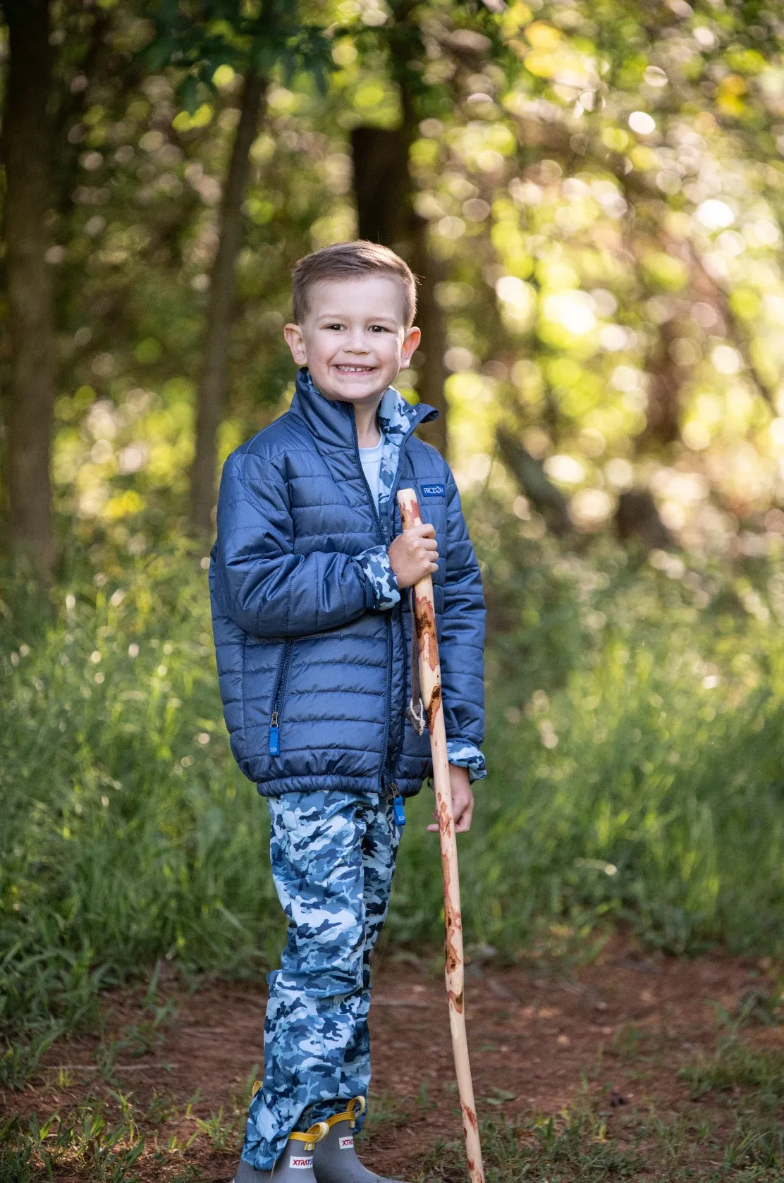 Kids Rainmaker Fishing Pant in Out of Sight Blue Camo