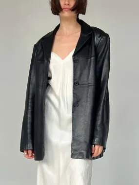 Leather Pieced Coat - 