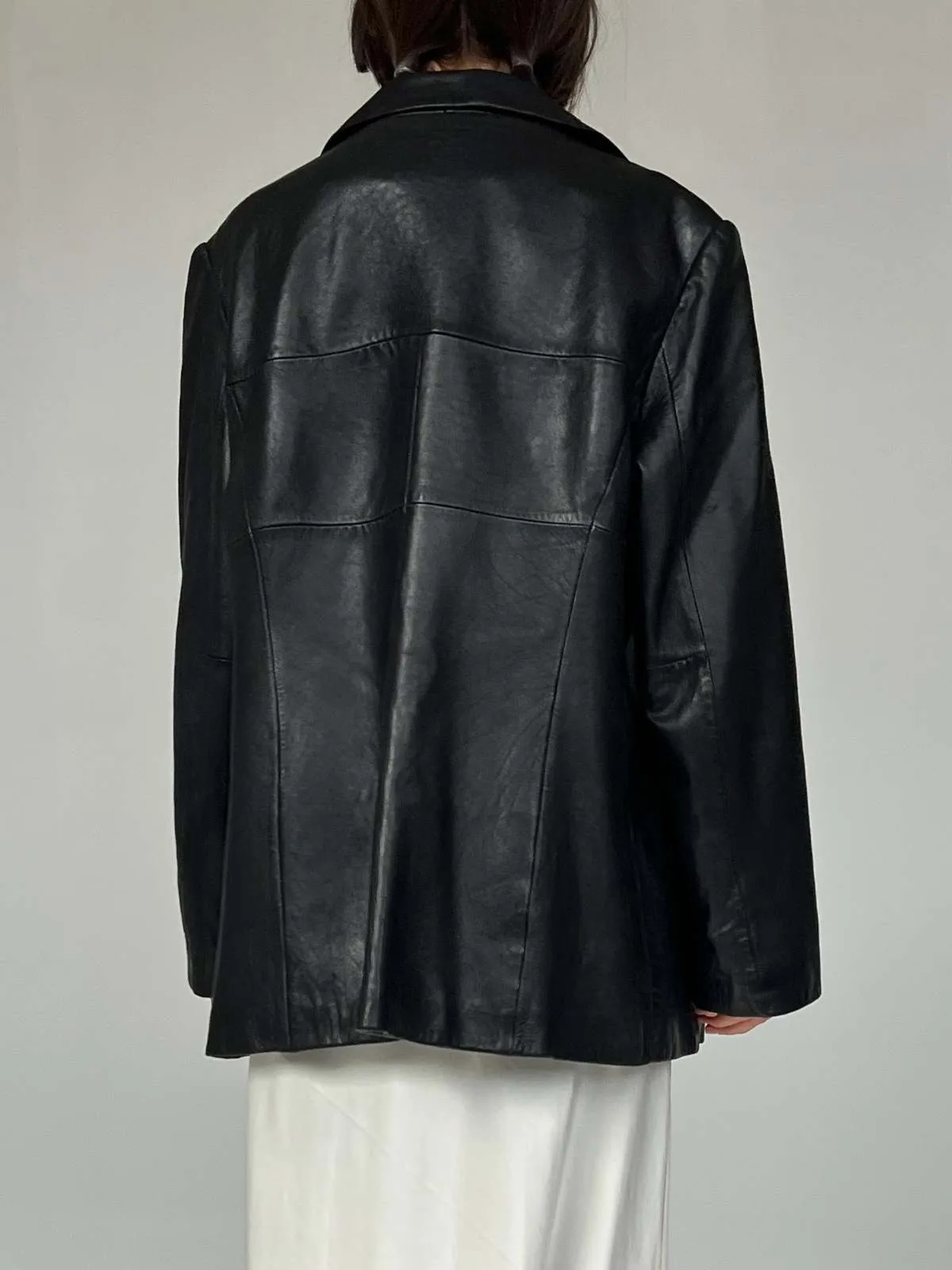 Leather Pieced Coat - 