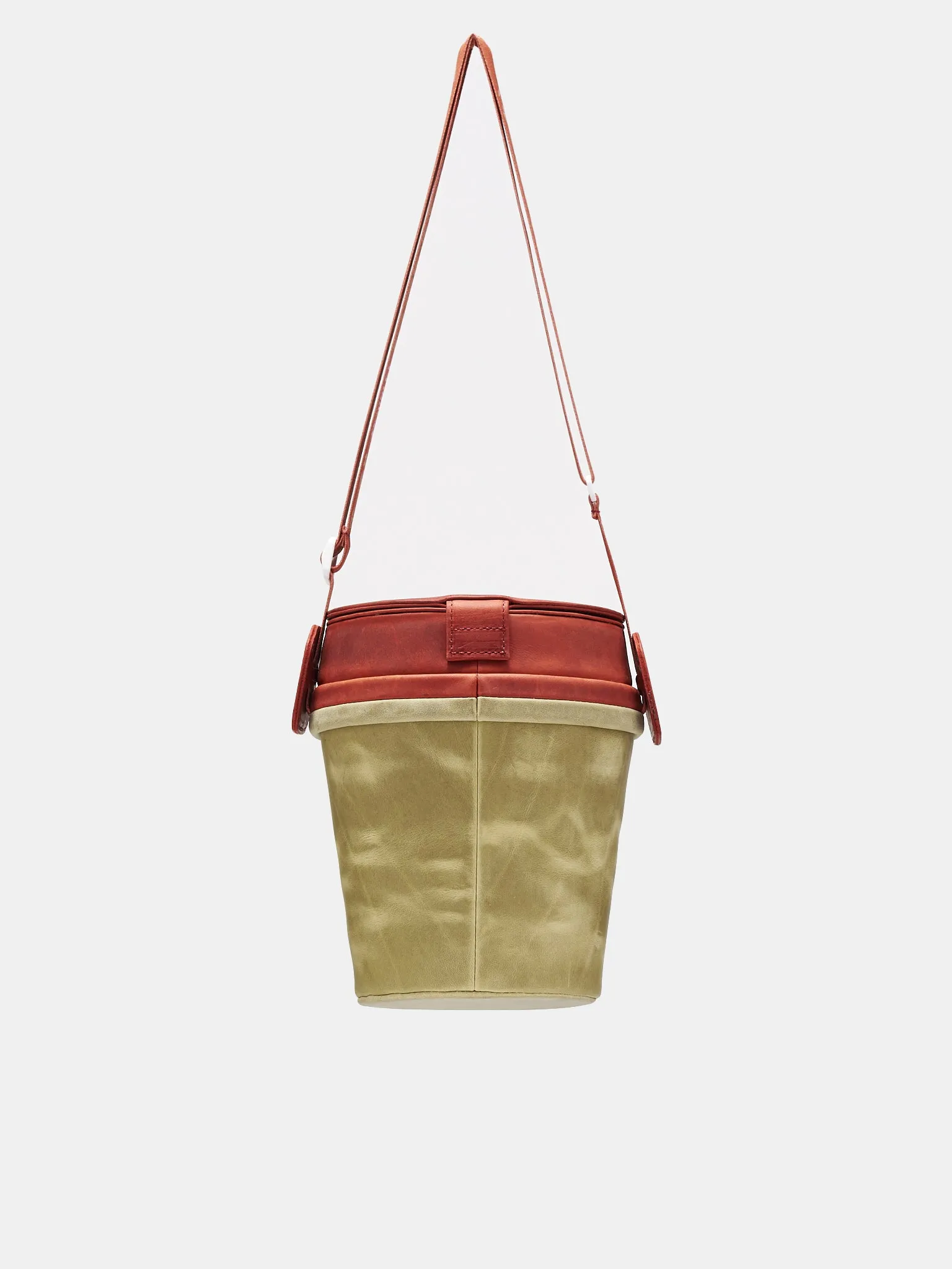 Leather Popcorn Bag (64BG46-RED-YELLOW)