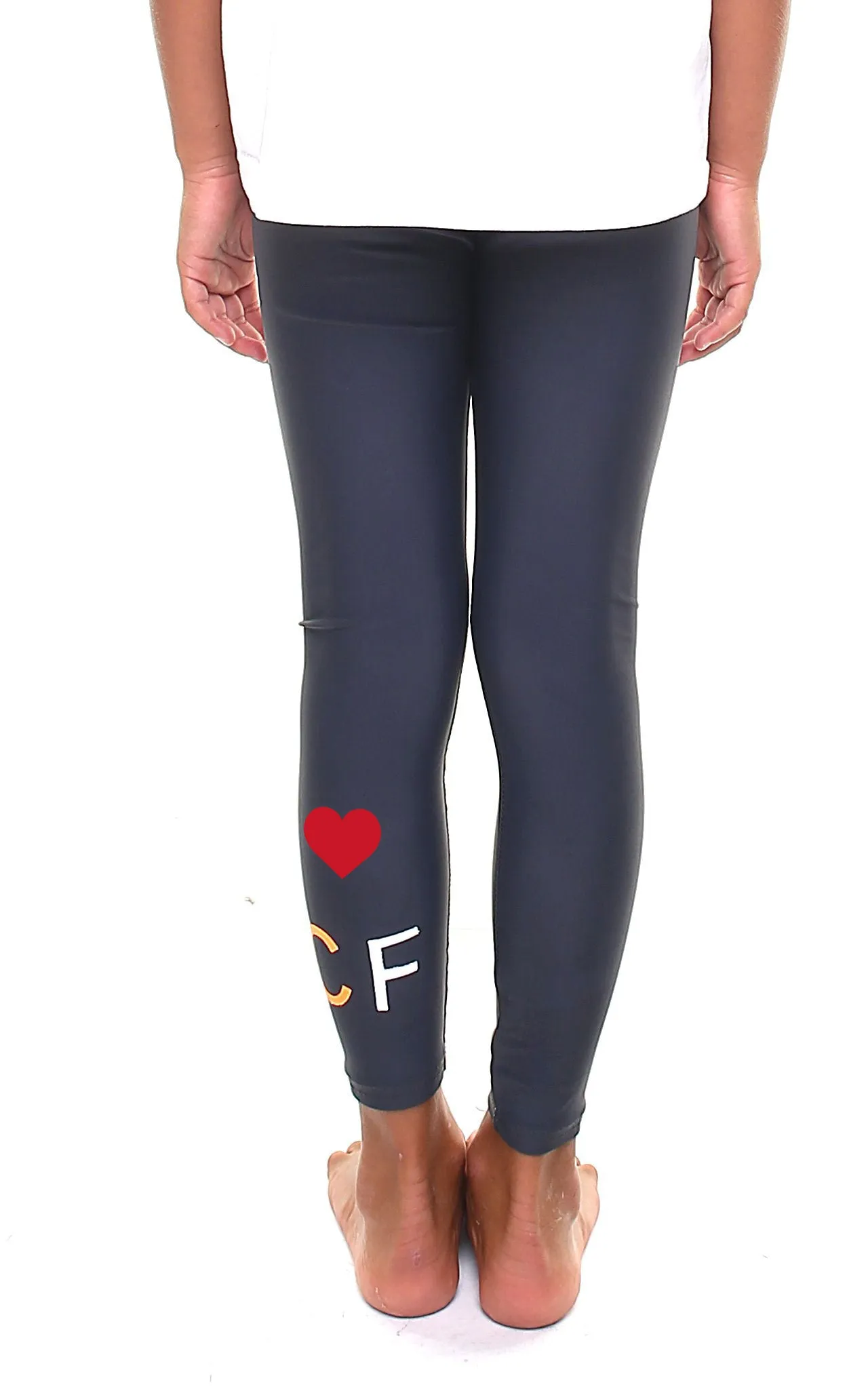 Leggings Bambina personalizzato con un cuore e lettere applicate in orizzontale