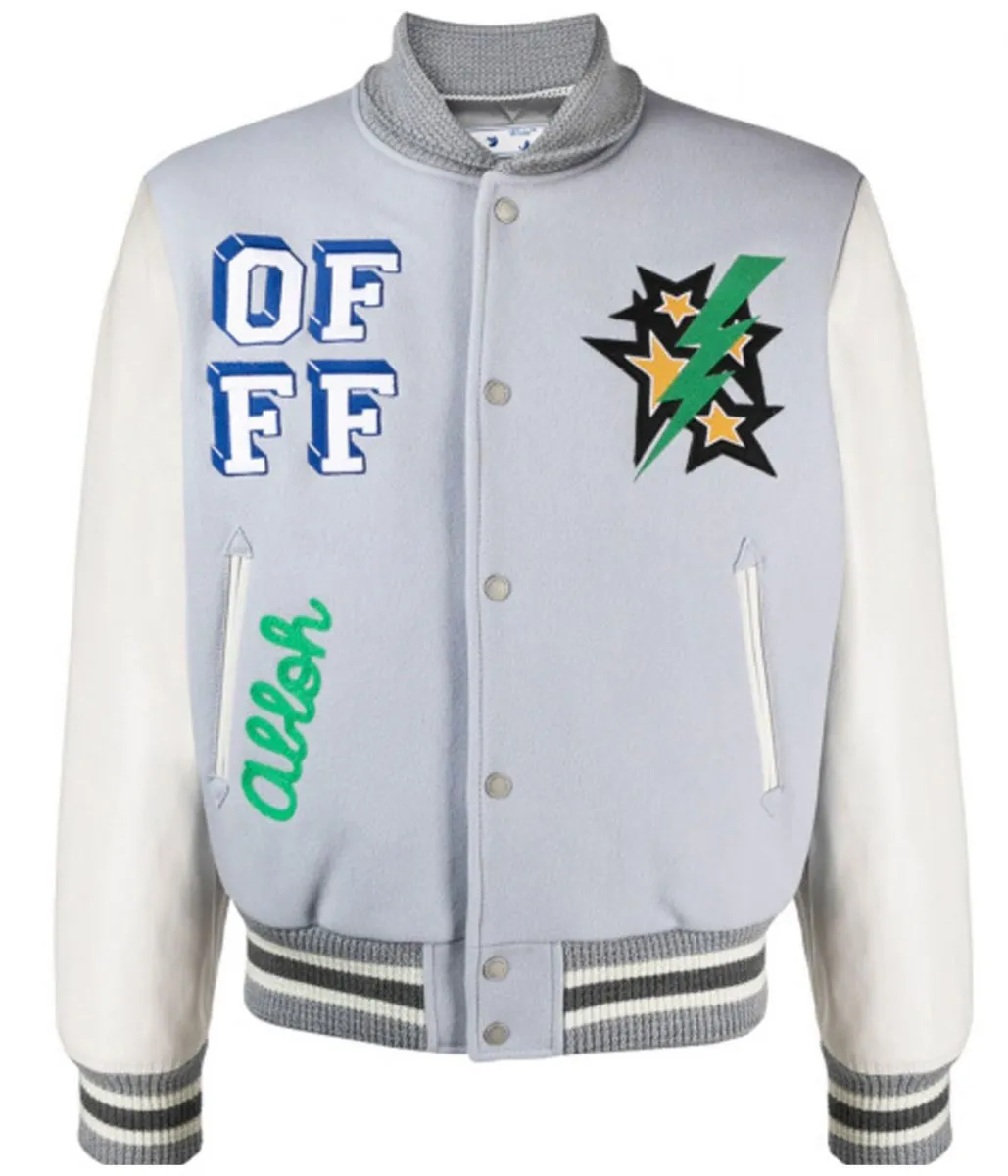 Lil Durk Magician Light Grey and White Varsity Jacket