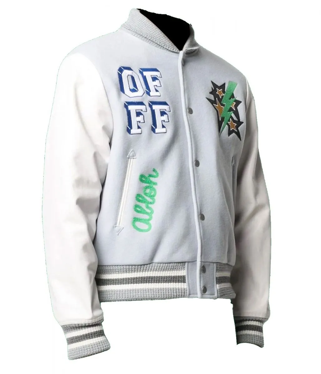 Lil Durk Magician Light Grey and White Varsity Jacket