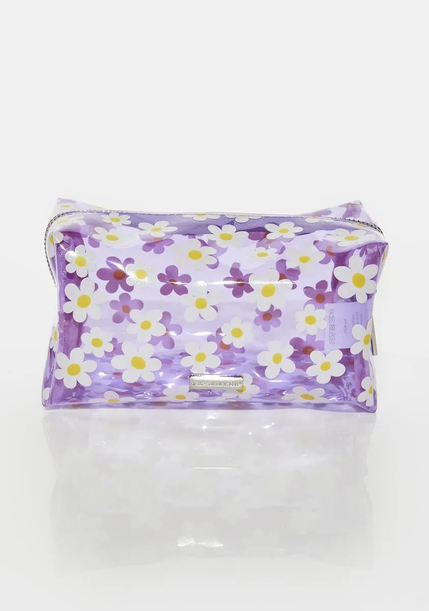 Lilac Daisy Makeup Bag-