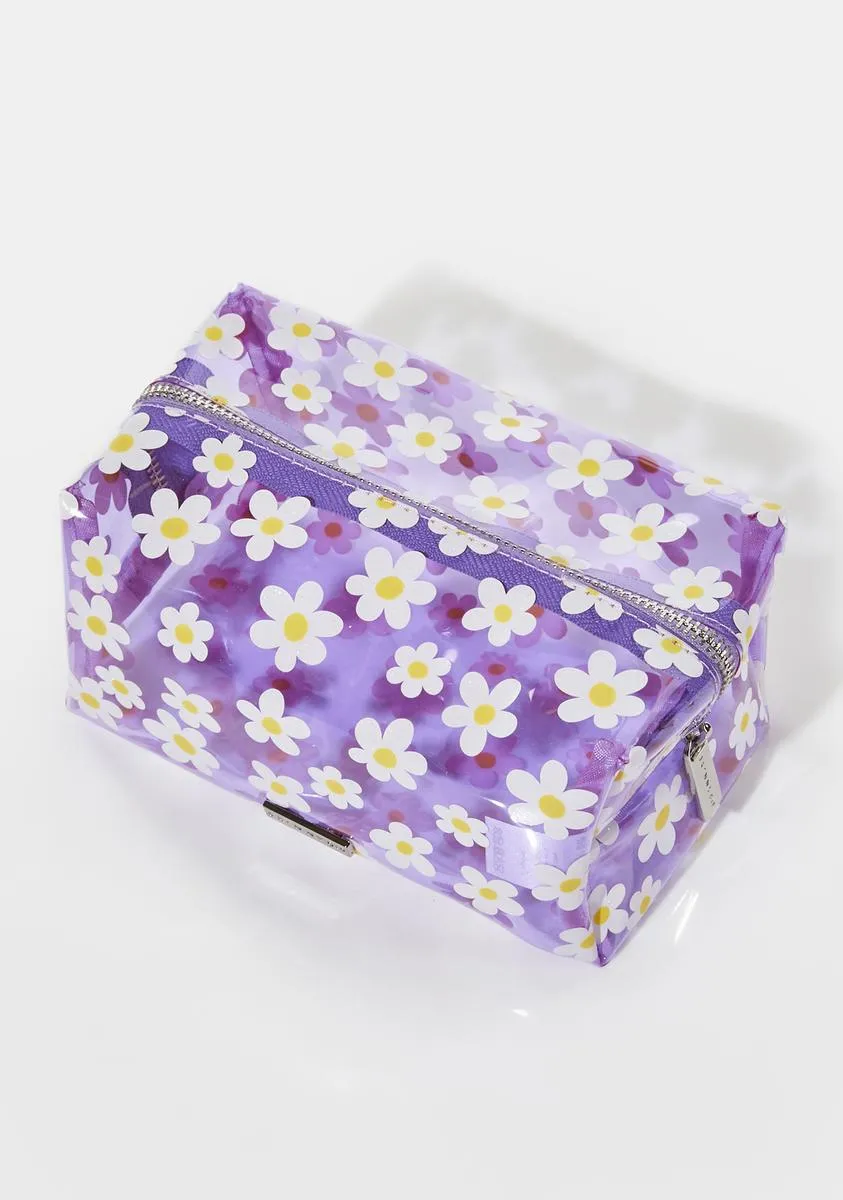 Lilac Daisy Makeup Bag-