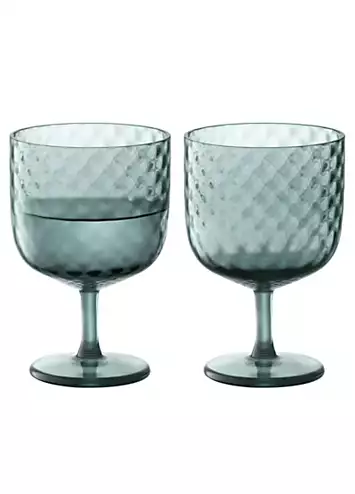 LSA Set of 2 Blue Dapple Wine Glasses 325ml | Kaleidoscope