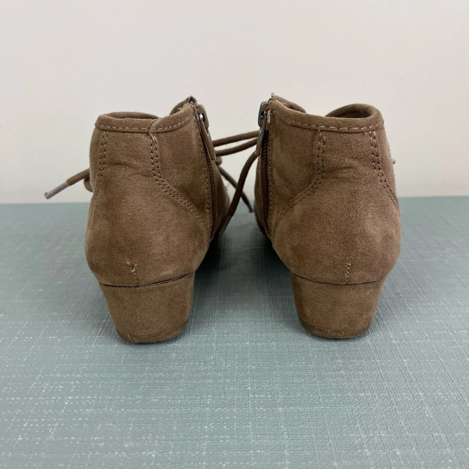 Mad Love Girls Shelby Wedge Booties Tan 1