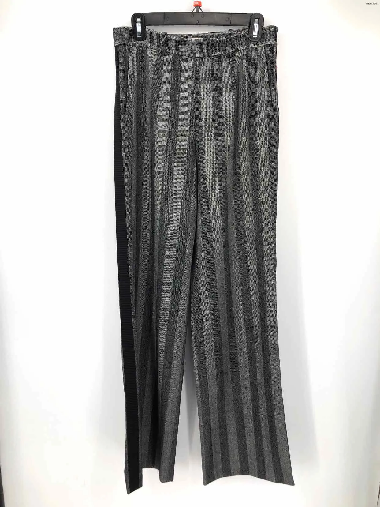 MAISON ULLENS Gray Wool Blend Italian Made Vertical Stripes Pants