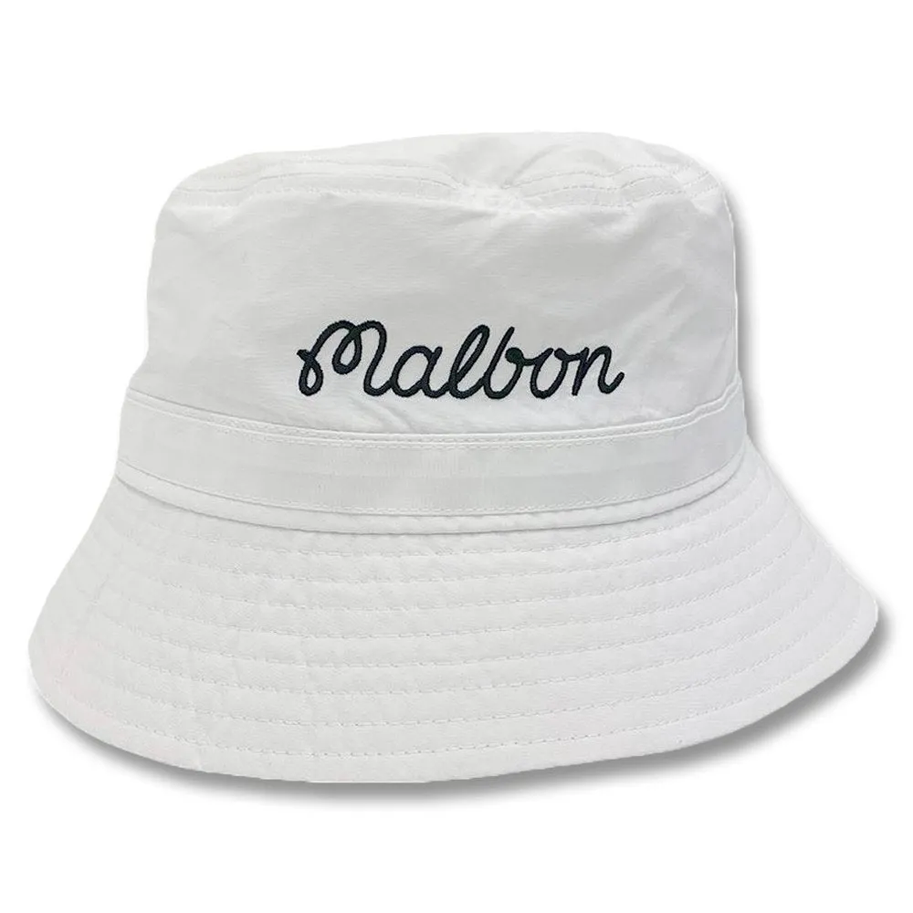 Malbon Evergreen Nylon Golf Bucket Hat White - FW24