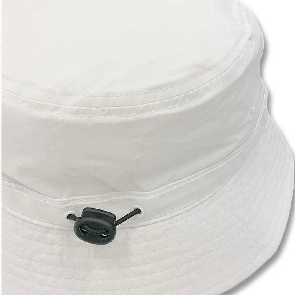 Malbon Evergreen Nylon Golf Bucket Hat White - FW24