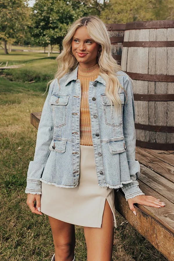 Manhattan Chic Denim Peplum Jacket