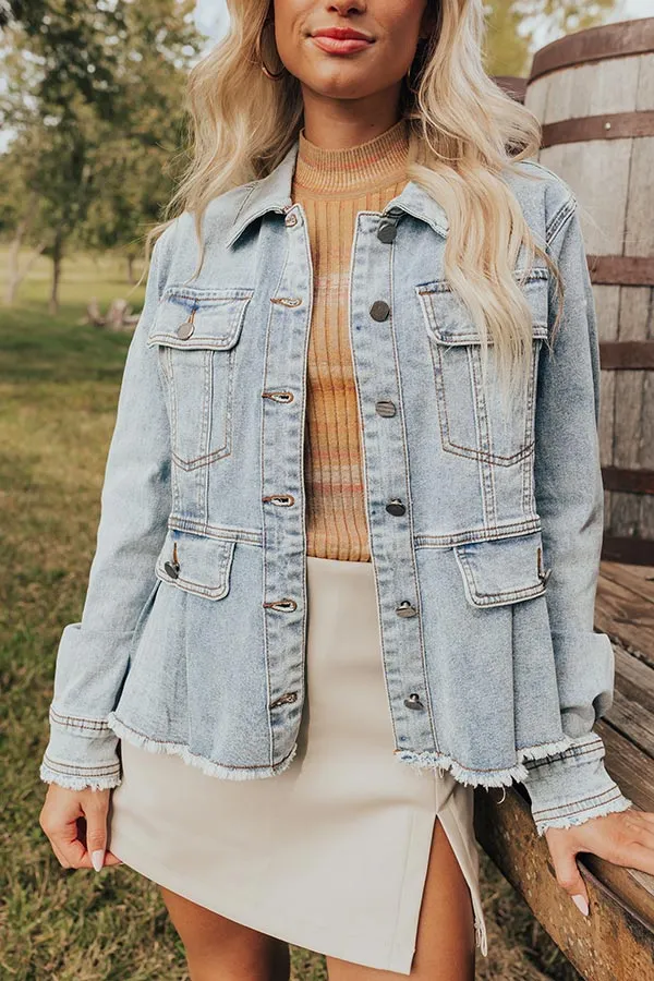 Manhattan Chic Denim Peplum Jacket