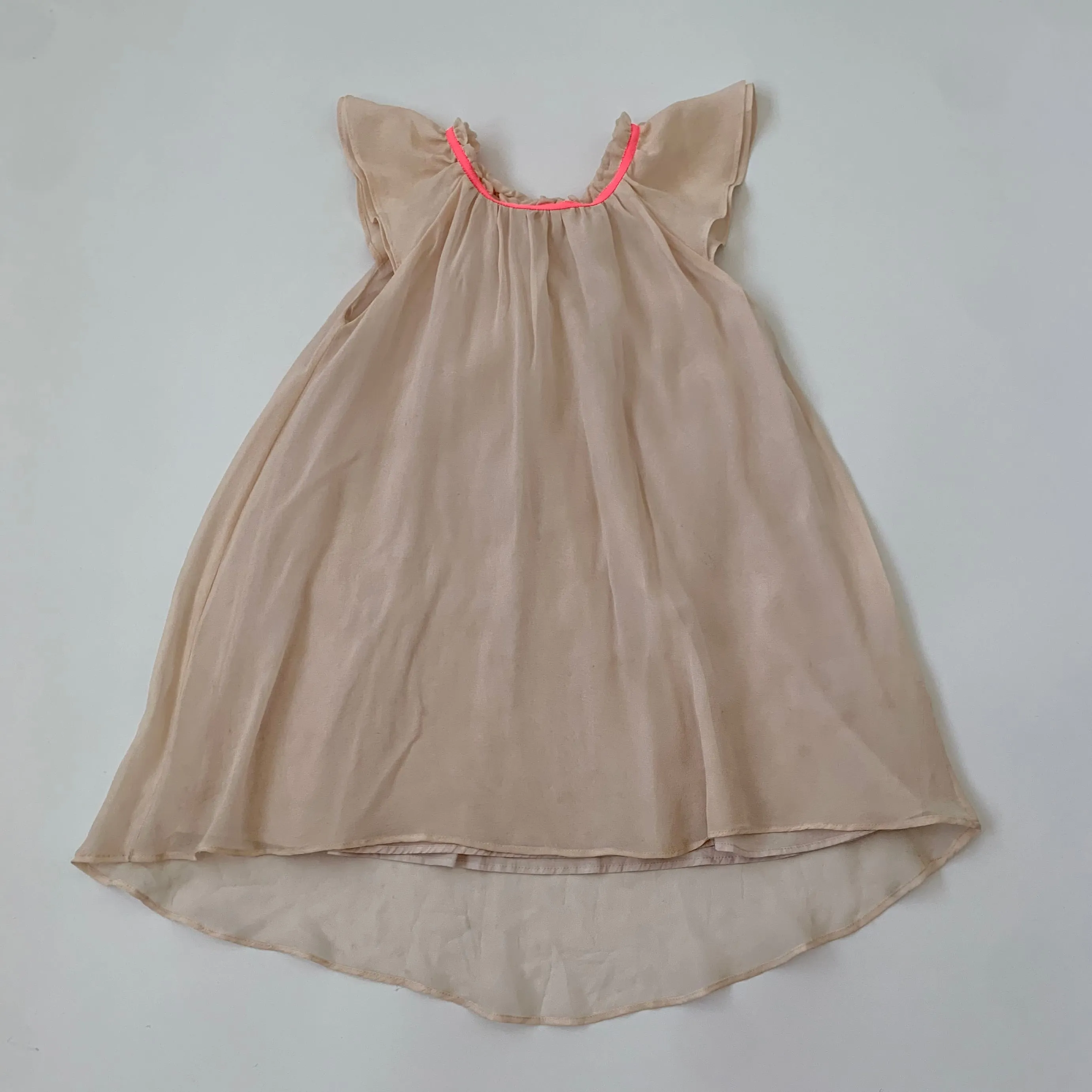 Marie-Chantal Pale Pink Silk Dress With Neon Trim: 5 Years