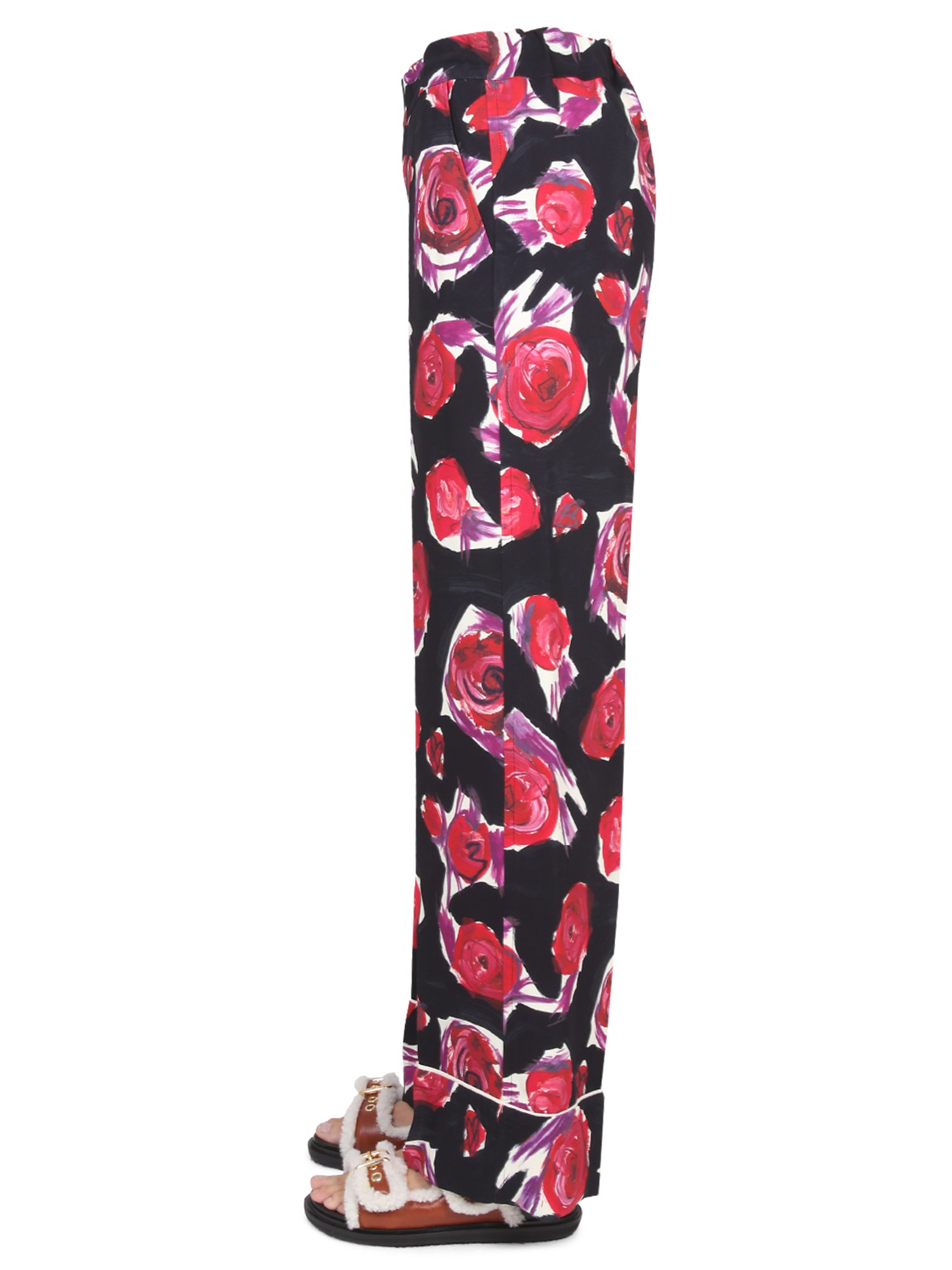 MARNI    VISCOSE RAYON PIJAMA PANTS WITH FLORAL PATTERN