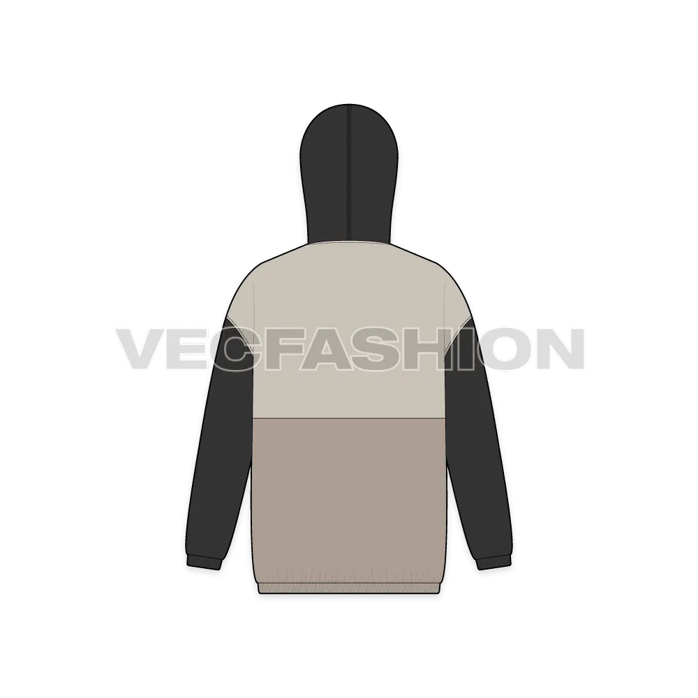 Men Oversized Jacket Vector Flat Sketch