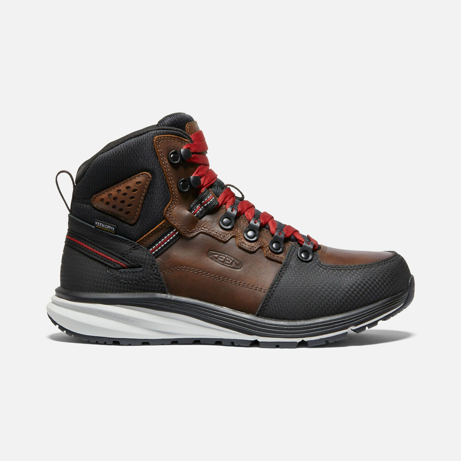 Men's Red Hook Mid Waterproof Soft Toe Boot in Tobacco/Black