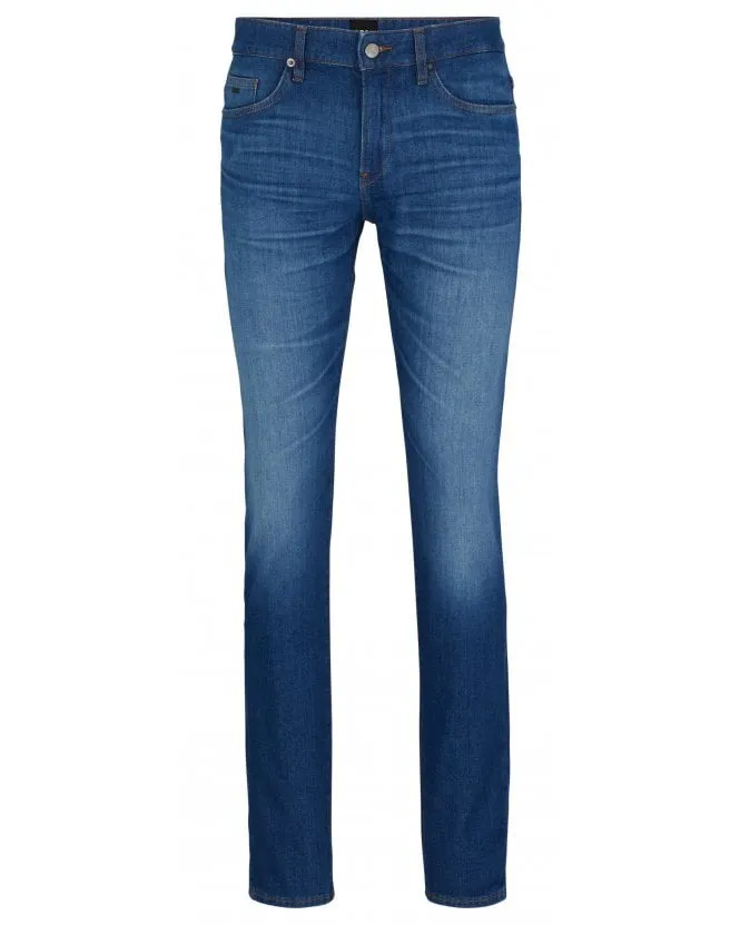 Mens Delaware Slim Fit Super Soft Jeans, Blue Italian Denim