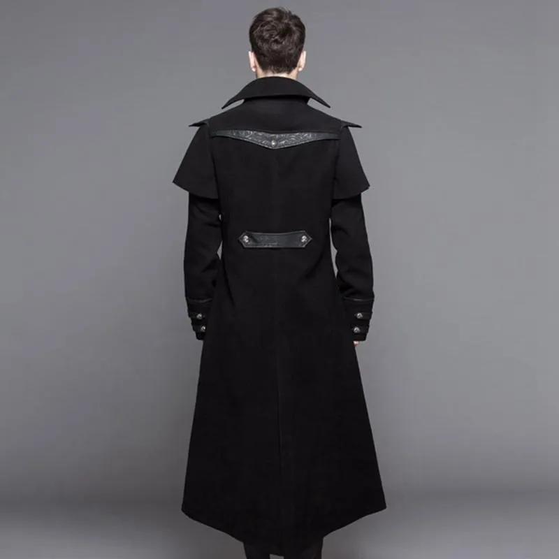 Men's Steampunk Military Style Long Coat